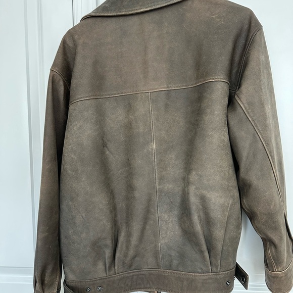 Quince Dark Olive Leather Jacket - Picture 7 of 7